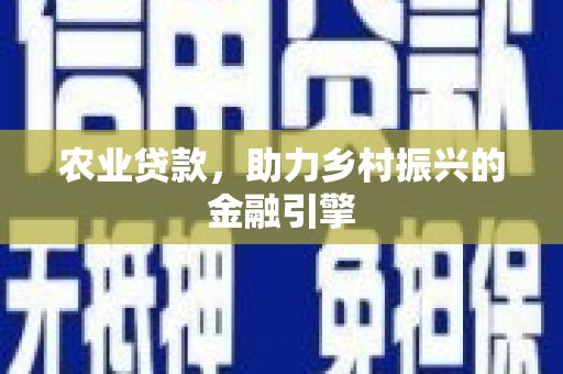 灌云农业贷款，助力乡村振兴的金融引擎