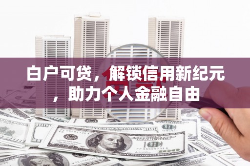 灌云白户可贷，解锁信用新纪元，助力个人金融自由