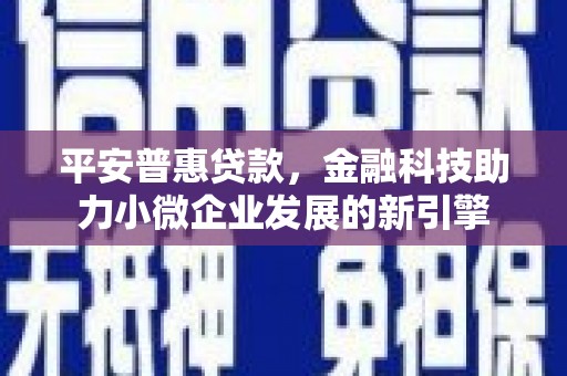灌云平安普惠贷款，金融科技助力小微企业发展的新引擎