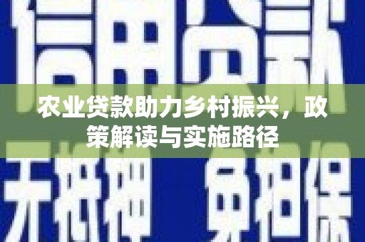灌云农业贷款助力乡村振兴，政策解读与实施路径