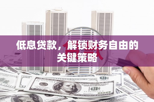 灌云低息贷款，解锁财务自由的关键策略