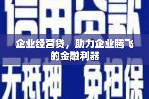 灌云企业经营贷，助力企业腾飞的金融利器