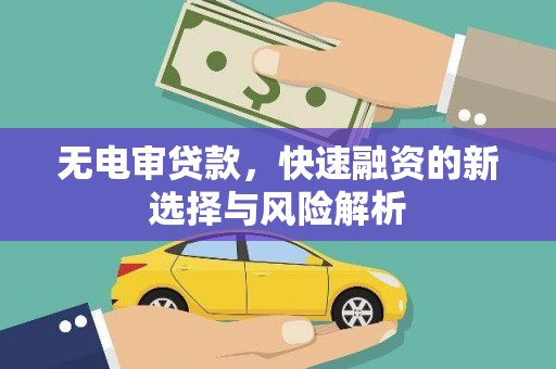 灌云无电审贷款，快速融资的新选择与风险解析