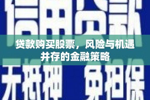 灌云贷款购买股票，风险与机遇并存的金融策略
