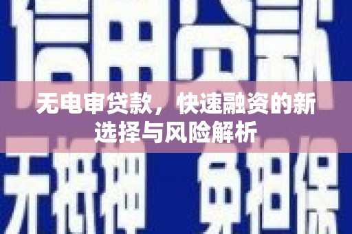 灌云无电审贷款，快速融资的新选择与风险解析