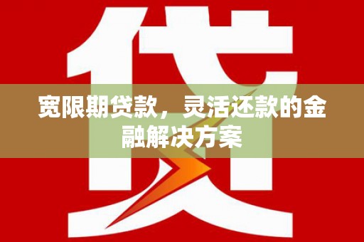 灌云宽限期贷款，灵活还款的金融解决方案