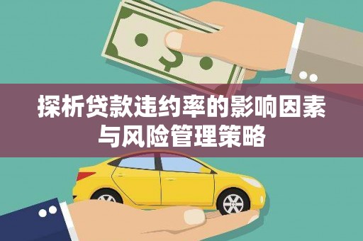 灌云探析贷款违约率的影响因素与风险管理策略