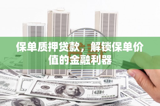 灌云保单质押贷款，解锁保单价值的金融利器