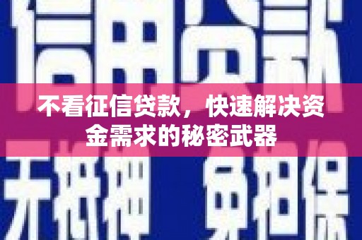 灌云不看征信贷款，快速解决资金需求的秘密武器