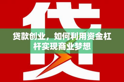 灌云贷款创业，如何利用资金杠杆实现商业梦想